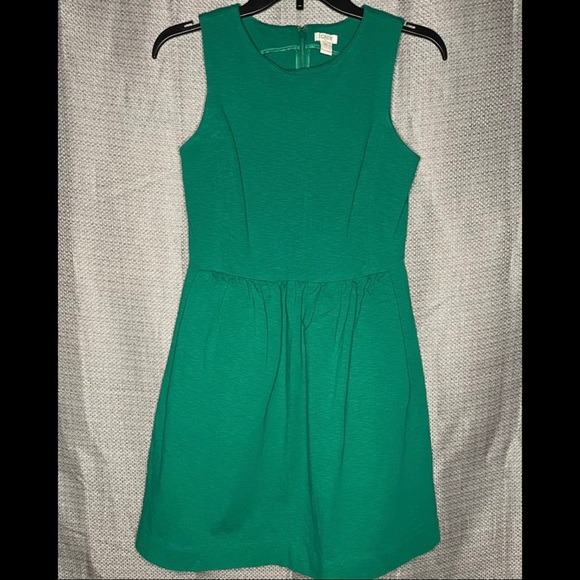 Green J Crew Factory Dress w/ Pockets - Picture 1 of 8